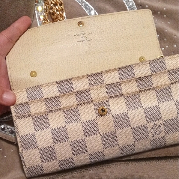 ▶ ®Louis Vuitton Damier Azur Sarah Continental Wallet WOC Pre-owned - Picture 3 of 16